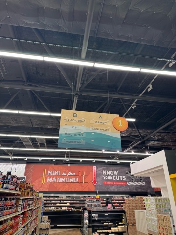 Check signs for Aisle 1 A/B