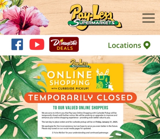 Payless online shopping temporarily closed notice