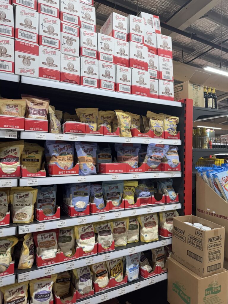 One of the shelfs at the happy mart. 