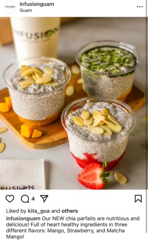 Chia seed pudding at Infusion (Instagram image)
