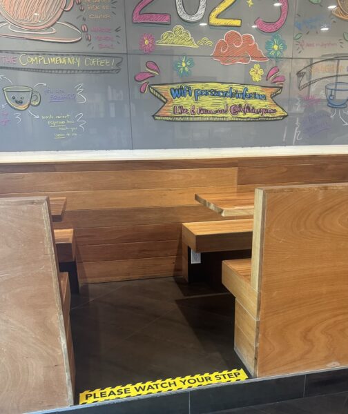 Power outlets available at certain tables at Infusion Tumon