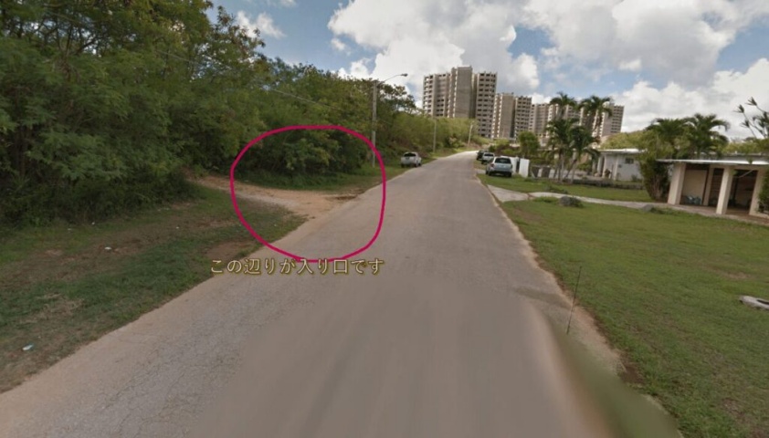 赤丸のあたりがオカポイントへの入り口です