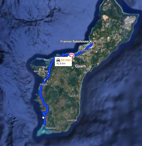 タモンエリアからメリッソ桟橋までの所要時間。