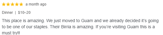 mananpikaでの食事は値段も安くて満足したというグアム島民やアメリカ人客のレビューです