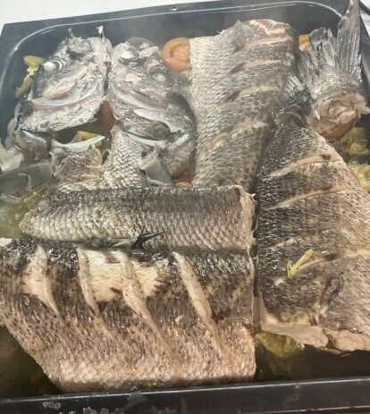 オニカマスの蒸し焼き