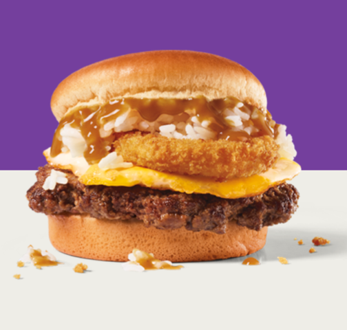 グアムのジャックインザボックスで食べることができるロコモコバーガーは日本未上陸です。