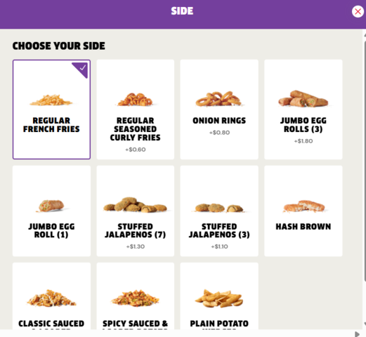 グアムのジャックインザボックスではサイドメニューが豊富です。