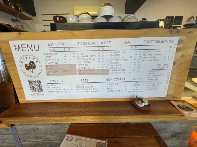 カフェグッチャのメニューです