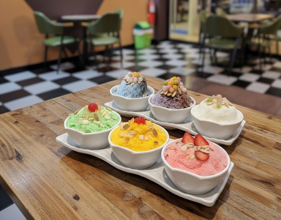 スノウベリーのかき氷をインスタ映えするように