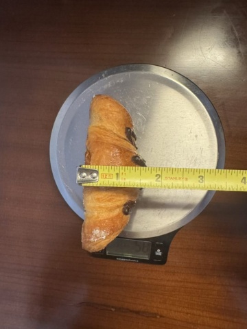 Height of the chocolate croissant