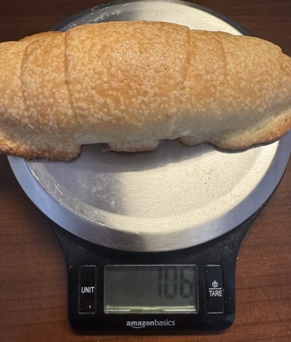 Weight of Cookies S&B Roll on scale