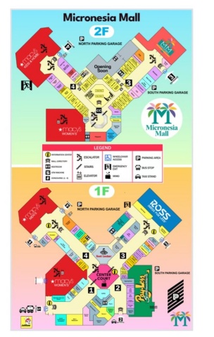 Micronesia Mall floor map showing Bread Bar by Okayama Kobo