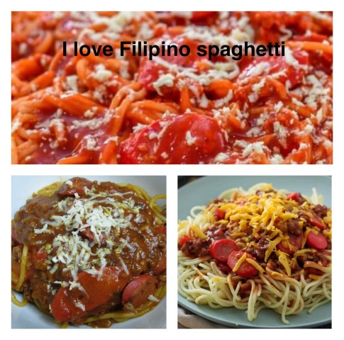 Filipino-style spaghetti with liver spread
