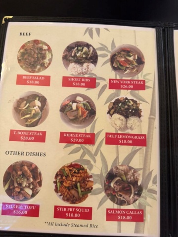 Fourth section of the Queen Bee menu