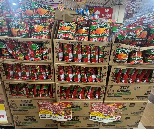 Karamucho Sriracha stacked at Donki in Guam.