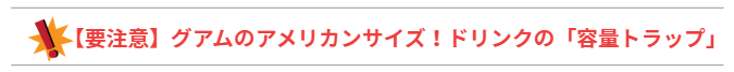 【要注意】グアムのアメリカンサイズ！ドリンクの「容量トラップ」