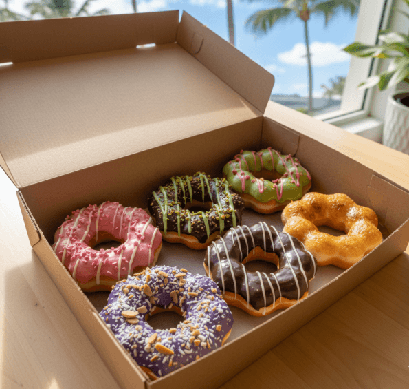 グアムスイートスポットのドーナツは6つ以上で箱入り、インスタ映えします。